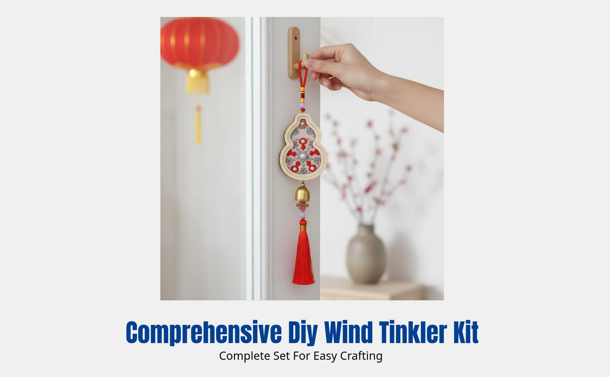 Chinese New Year DIY Wind Chime Kit, Song Brocade Bead Hanging Ornament, Traditional Handcraft, Creative Home Decor Gift