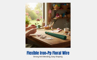 DIY Handcraft Flower Stem, Green Floral Wire, Coated Iron, Crochet Flower Arrangement Supplies