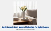 Creative Cream Ceramic Vase, Simple Nordic Desktop Flower Holder, Modern Home Decor for Living Room, Bedroom, Dining Table
