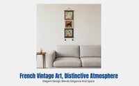 French Vintage Art Decorative Painting, Living Room Wall Art, Upright Landscape Canvas for Entryway and Dining Room Decor