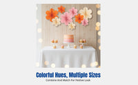 Colorful Flower Paper Fan Hanging Decoration, 3D Decor for Classroom, Storefront, Ceiling, School Season