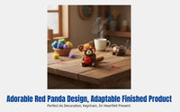 Wool Felt DIY Kit, Needle Felting Material Set, Cute Red Panda Animal Decor, Handmade Gift, Keychain, Home Decoration