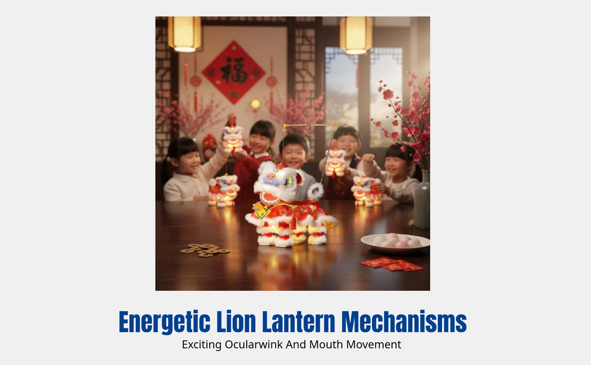 Chinese Holiday Lantern, Lion Dance Theme, DIY Handmade, Kids Handheld, New Year, Seasonal Decor