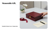 Customizable Rosewood Grain Gift Box, Shiny Lacquer, High-End Wooden Box, Lined Interior