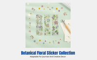 PET Foil 3D Sticker, Floral Notebook Decoration, Premium Material, Various Themes