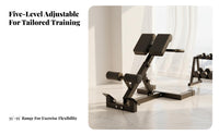 Roman Chair, Foldable Home Gym Bench, Spine & Abdominal Multi-Function, Adjustable, Space-Saving