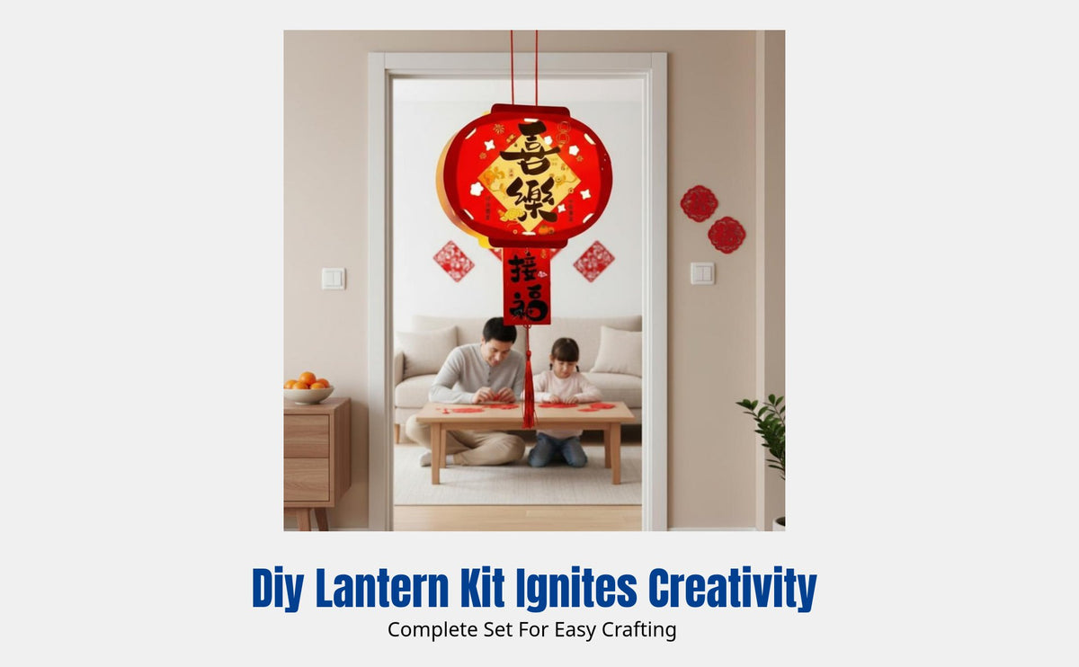 2026 Horse Year Handheld Lantern, Kids DIY Craft Kit, Traditional Paper Luminous Lantern, Chinese New Year event Decoration