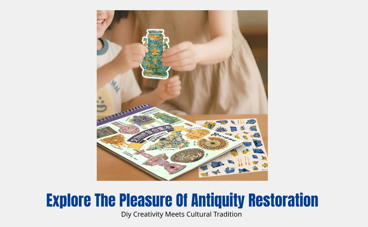 Cultural Relic Restoration Scene Stickers, DIY Handcraft Notebook, 3D Miniature Toy for Girls