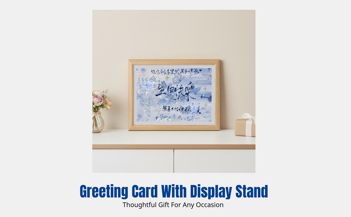 Birthday Card Picture Frame, Hand-Painted Wooden 3D Desktop, Unique Gift for Girls, Decorative Accent