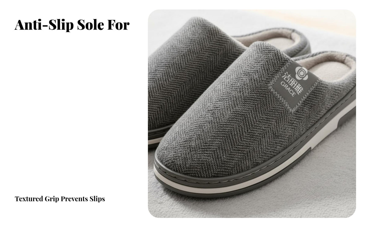 house shoes, Men's Large Size, Indoor Winter Warm, Non-Slip, Breathable, Home Shoes