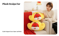 Zodiac Horse Yuanbao Plush Pillow, New Year Symbol, Sofa & Bedroom, Multi-Functional Cartoon Pillow