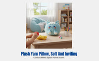 Children's DIY Cat Pillow Craft Kit, Chunky Yarn, Ice Yarn, Handmade Weaving, Girls Gift