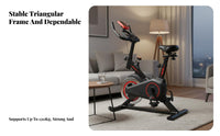 Exercise Bike, quiet cycle Bike, Home Fitness Upright Bike, Adjustable tension, Stable frame