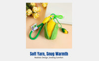 Corn Shaped Bag Charm, Handmade Crochet Keychain, Cute Yarn Accessory for Partners and Friends