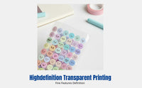 Round Face Emotion Sticker, Transparent Waterproof, Cute Decorative DIY Notebook Material