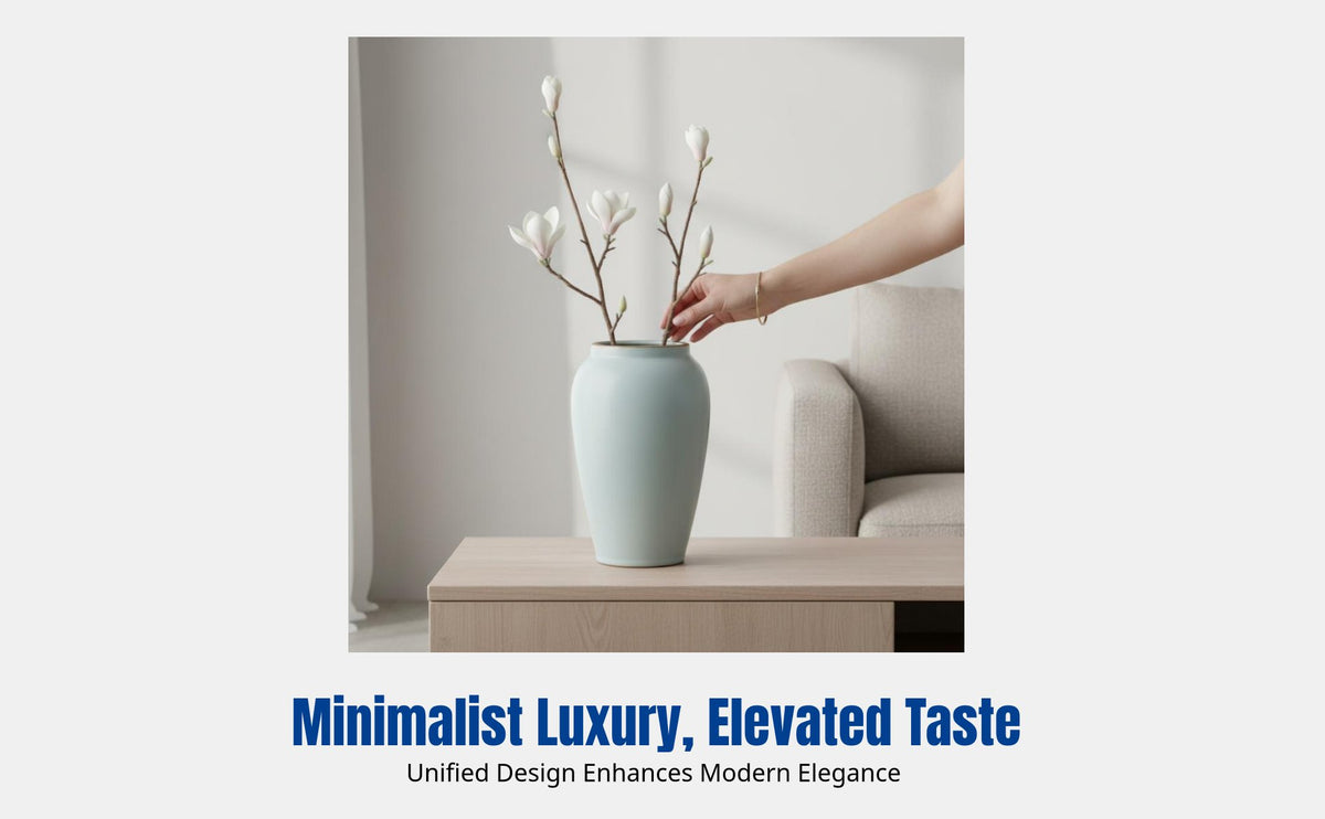 Ceramic Vase, Ru Kiln Crackle Glaze, Luxury Home Decor, Living Room, Water/Faux Flower Jar