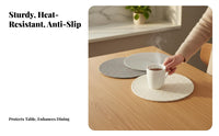 Woven Placemat, Heat Resistant Cotton Rope Table Mat, Modern Minimalist Round placemat for Home Kitchen