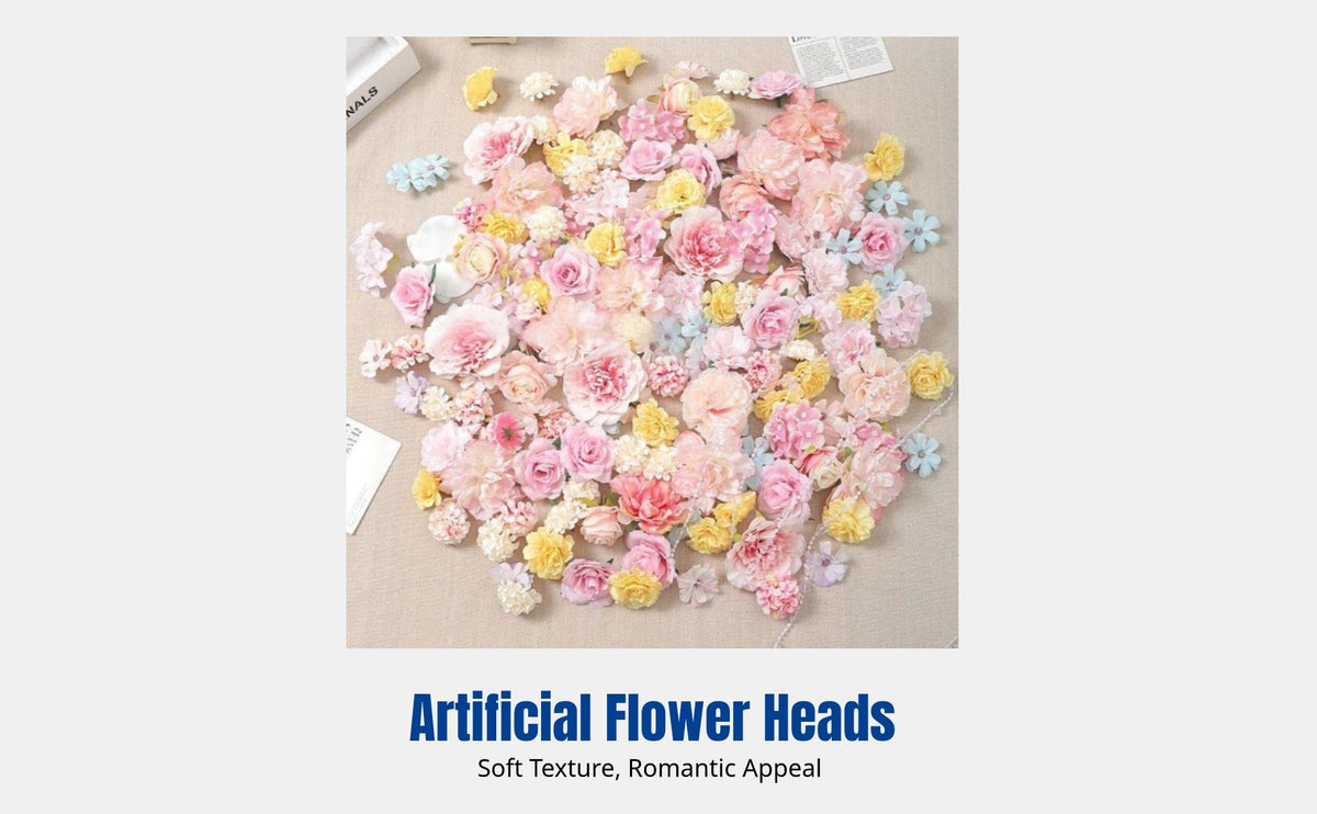 Artificial Flower Heads, DIY Craft Kit, Mixed Small Flowers, Hairpin, Floral Wreath, Decorative Accessories, Random Colors