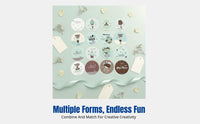 Thin Choco Series Round Stickers, Ins Korean Style, Teal, DIY Craft, Decorative Gift Packaging, Multi-Shape