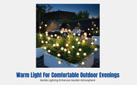 Solar Powered Twinkling Lawn Stake Light, LED, Outdoor Waterproof, Stainless Steel, Warm White, Decorative