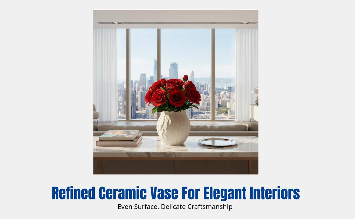 European Minimalist Ceramic Vase, Creative Desktop Flower Holder, Modern Art Decor for Living Room