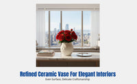 European Minimalist Ceramic Vase, Creative Desktop Flower Holder, Modern Art Decor for Living Room