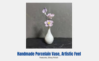 Ceramic Mini Flower Vase, Handmade Peony Simulation, Desk Decor, Teacher's Day Gift