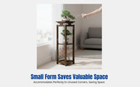 New Chinese Style Bamboo Floral Display, Multi-Tier Indoor Rack, Space-Saving Organizer Shelf