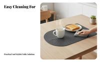 PU Leather Woven Placemat, Minimalist uniform Color, Double-Sided Heat Resistant Table Mat for Home, European design