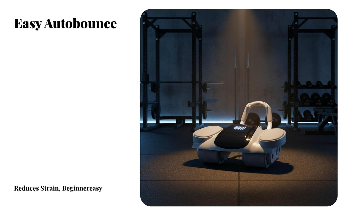 Ab wheel, Automatic bounce, 4-Wheel Home Fitness Equipment, Smart Display, abdominal