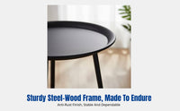 Iron-Wood Stand, Single Tier, Indoor Living Room Flower Pot Display Table