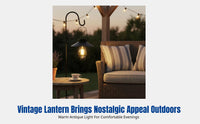 Solar Lantern, Outdoor Vintage Filament Hanging Light, Garden, Lawn, Patio Decorative Light