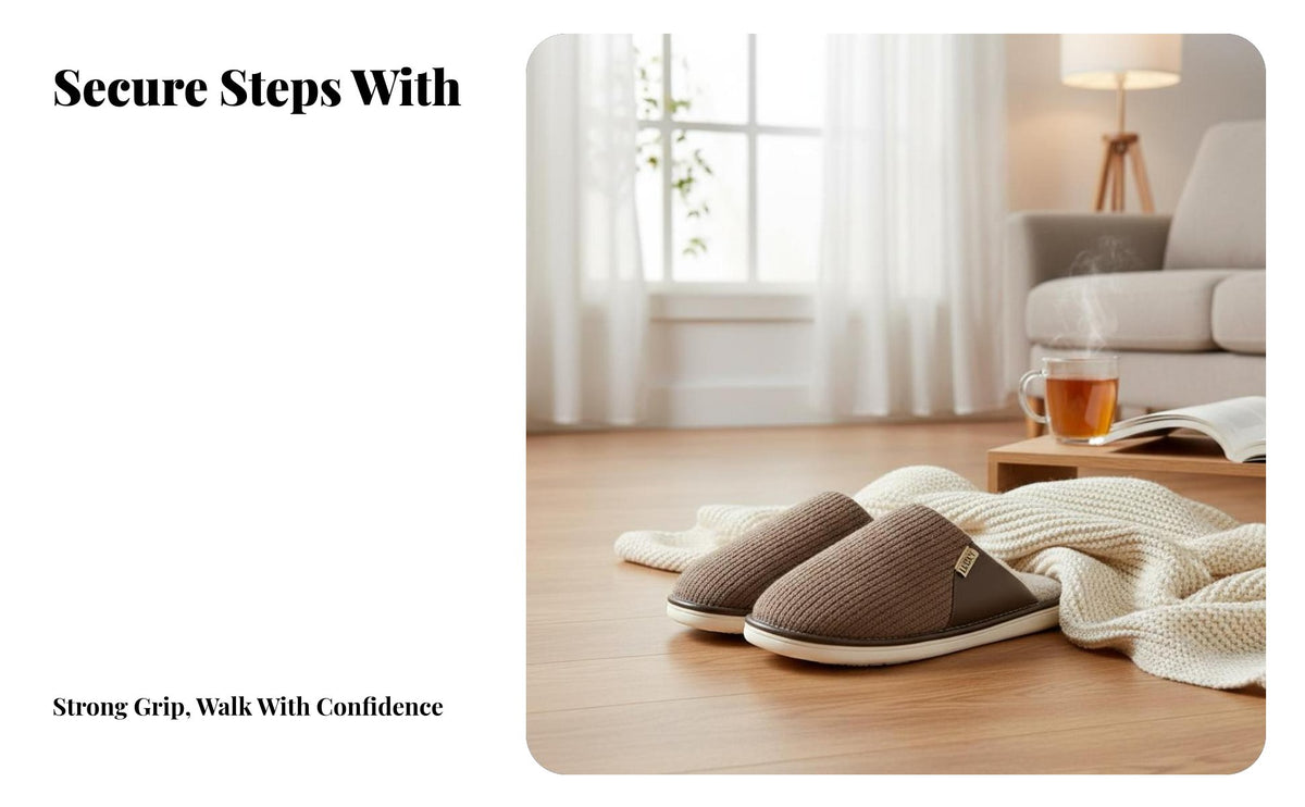 house shoes for Men, Winter Indoor House Shoes, Anti-Slip Plush Lined, comfortable home Footwear 2025
