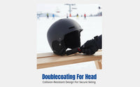 Winter Snow Helmet, Professional Ski Helmet for Men and Women, Dual Board Compatible, Cold-Resistant, Warm Ear Flaps