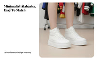 alabaster elevated Height Increasing Shoes, 12cm discreet boost, Thick Sole, Korean trend, everyday Cosplay