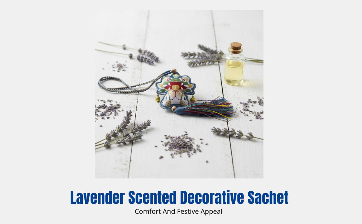 Embroidered Sachet, Lavender Scented Hanging Decoration, Ethnic Design Gift for Holidays and Keepsakes