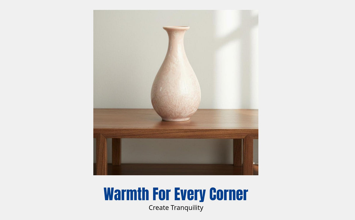 Ceramic Vase, Crystalline Glaze, Coral Flower Holder, Modern Home Decor, Living Room