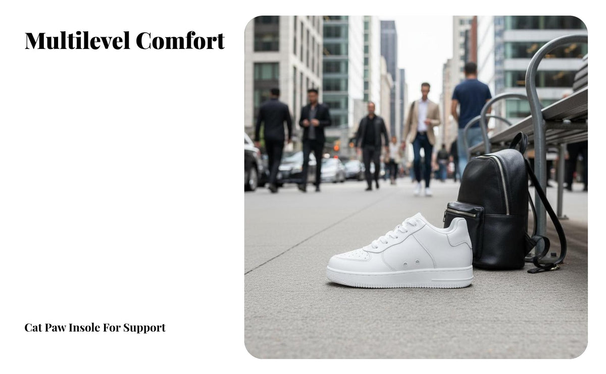 Elevator shoes, 10cm Height Increase, cream Board Shoes, Microfiber Leather, Unisex, 2024 New, 7cm Internal elevate, Thick Sole