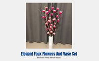 Artificial Flower Arrangement, Vein Dried Flowers, Floor Vase Set, Living Room, Modern Decor