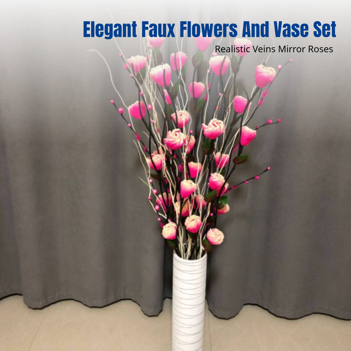 Vein Artificial Flower Arrangement, Dried Flower Vase Set, Minimalist Living Room Decor