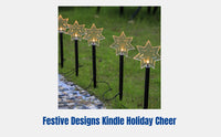 Solar Powered Ground Stake Light, Celestial and Christmas Tree, Outdoor Villa Lawn, Decorative Ambience