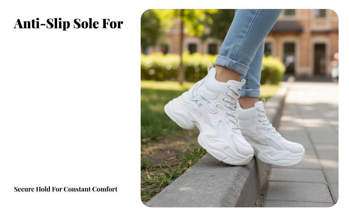 9cm Height Increasing Leather Chunky athletic shoes for Women, Thick Sole, Breathable Mesh, season Summer relaxed Shoes