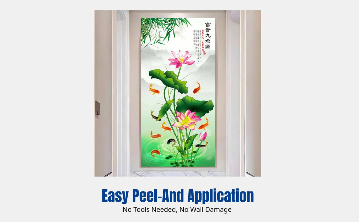 Entryway Door Sticker, Removable Wall Art, Waterproof Dimensional Decorative Painting for Hallway, Living Room