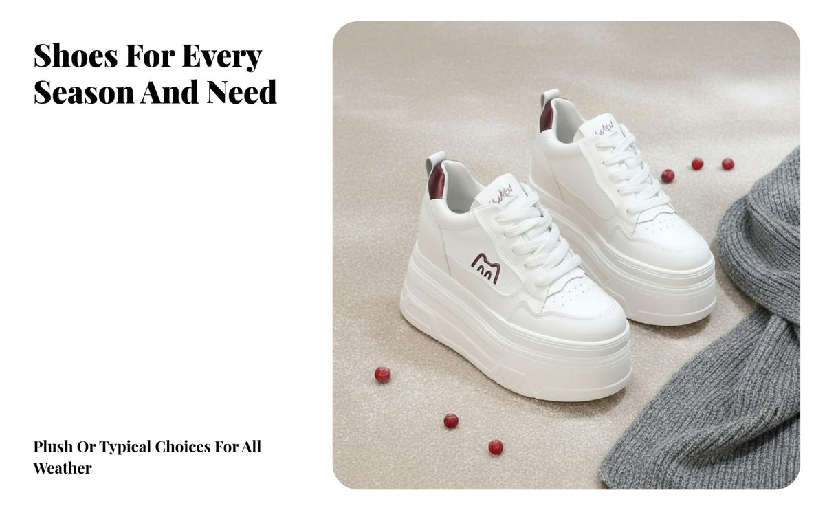 Genuine Leather elevated athletic shoes, 12cm Thick Sole, cream relaxed Shoes for Women, Height Increasing, Plush Lined or Unlined