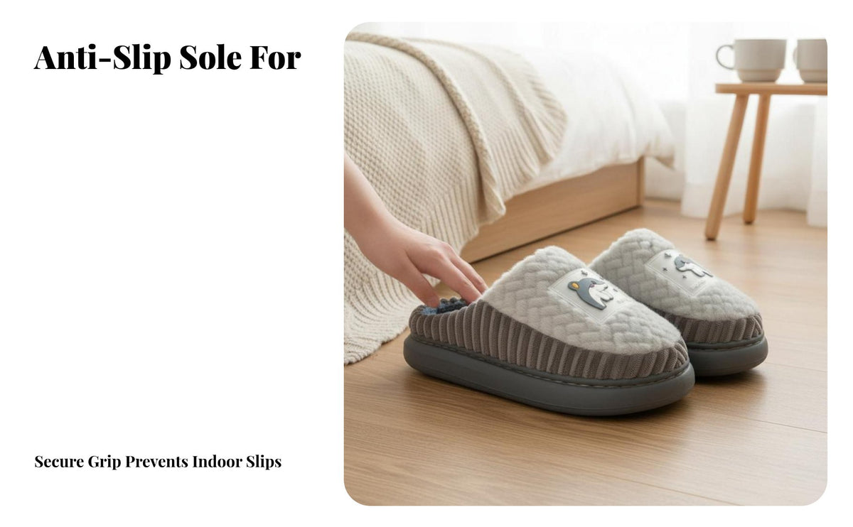2024 Winter house shoes, Plush Indoor house shoes for Men & Women, Non-Slip Thick Sole, Home Warm Cartoon creature Design