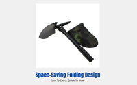 Folding Multi-Functional Outdoor Survival Tool, Carbon Steel, Compass, Camping, Emergency, Gardening