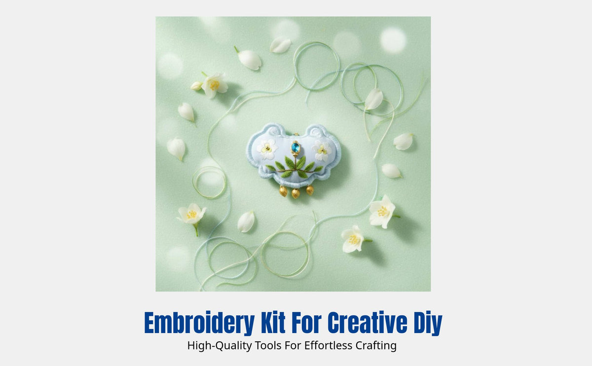 Hand Embroidery Peace Keepsake DIY Kit, Jasmine Sachet Decor, Handmade Gift for Partner Birthday