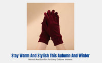 Women's Plush Gloves, Elastic Cuff, Autumn Winter Warmth, Outdoor Cycling, Sports Use