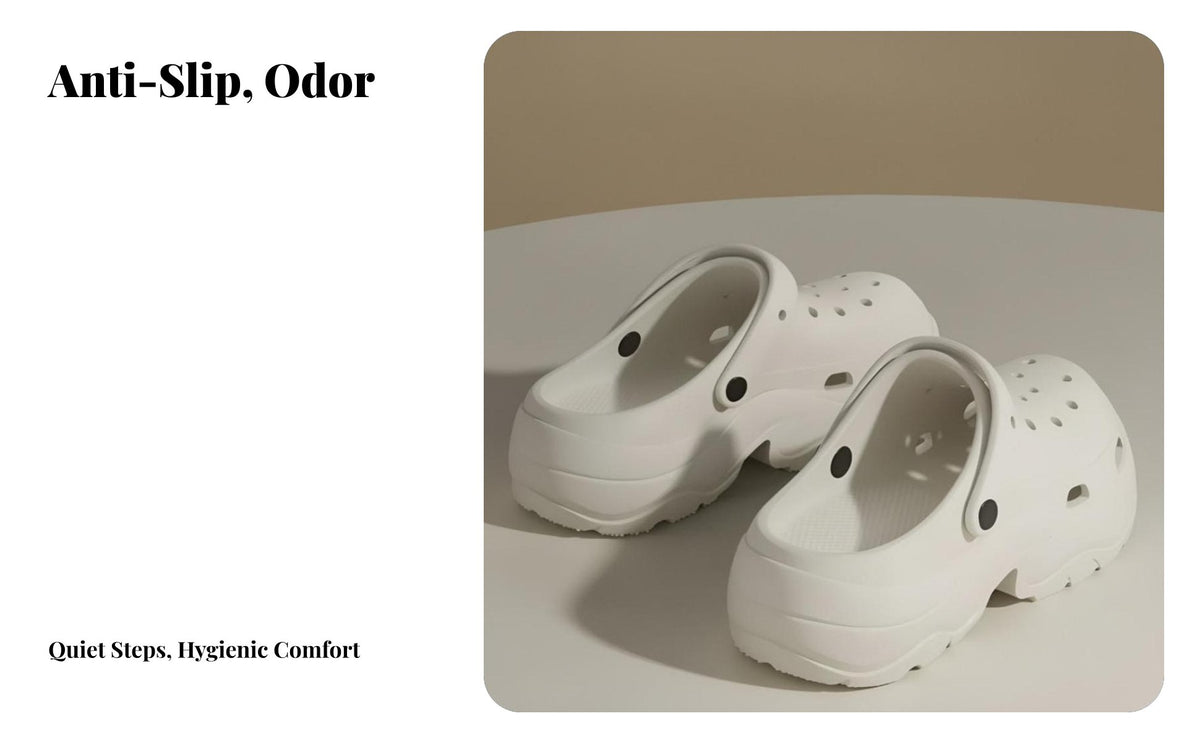 Summer foam elfoamted Clogs for Women, Thick Sole, Slip-Resistant, Breathable, Beach Slide Sandals