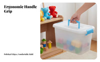 PP Food-Grade Organizer, Transparent Storage Box with Lid, Handheld Desktop Case, Multi-Size Options, For Toys & Wires